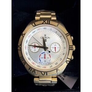 CROTON LUMINA UNISEX GOLDTONE CHRONOGRAPH WITH TAPERING BRACELET